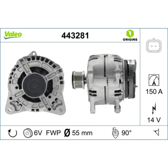 ALTERNATOR (RENAULT, NISSAN QashqaI+2 1.5 dCI 08.2008 - , Megane II 1.5 dCI Hatchback 11.2002)