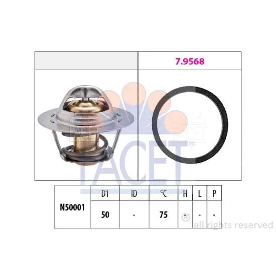 TERMOSTAT 75°C CLIO.II-MEGANE.I.II-LAGUNA.I 1.4-1.6 8V-16V