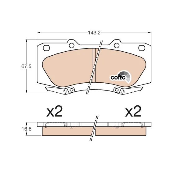 BALATA FREN ON- (TOYOTA HILUX PICK-UP 2.5 D-4D 2007/ / HILUX VIGO 12/4×4 / HILUX REVO 15/4×4 )