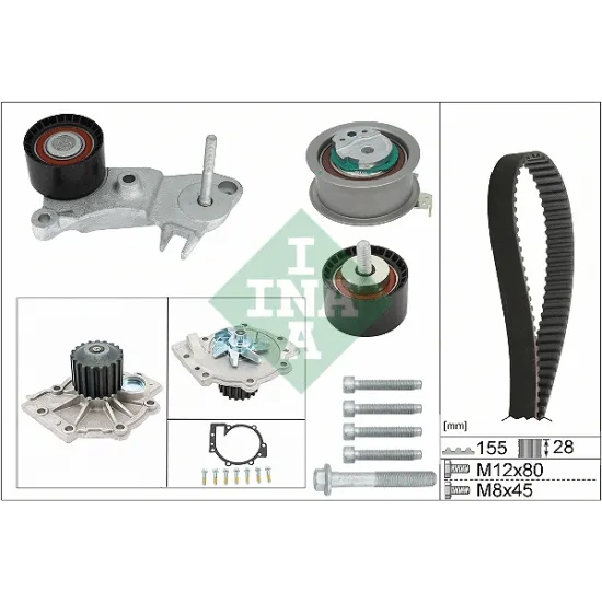 TRIGER GERGI SETI + SU POMPASI ( VOLVO 1.6D S60 15-/ S80 13-/ S90 16-/ V40 15-/ V60 15-/ V70 13-/ V90 16-/ XC40 17-/ XC60 15-17 XC7