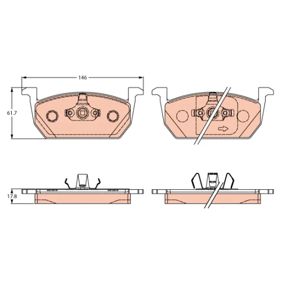 FREN BALATASI ON ( VW POLO VI 17-21 / AUDI A1 19- / SEAT IBIZA V 17- / SKODA KAMIQ-SCALA 19-