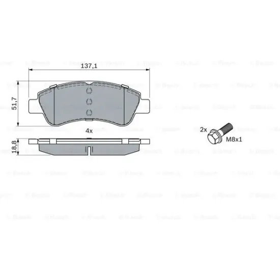 ON FREN DISK BALATA WVA 23599 23954 (OPEL CROSSLAND X 14''- PEUGEOT 207 - 107 1.4 16V-1.4 HDI 02/06-- )