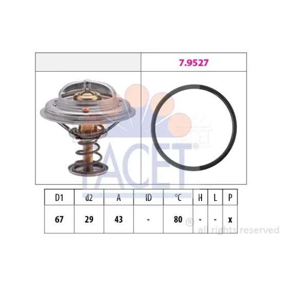 TERMOSTAT 80°C (M116, M117, M119) W124 93>95 W126 85>91 W140 91>98 R129 92>01