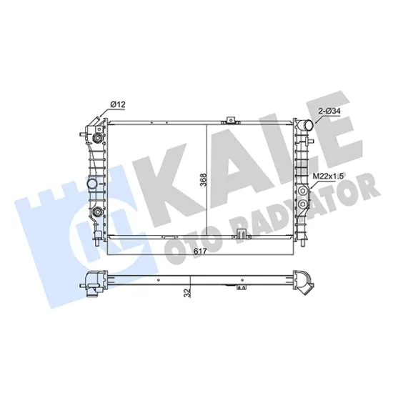 MOTOR RADYATORU (615x368x26) VECTRA A 88-> MANUEL