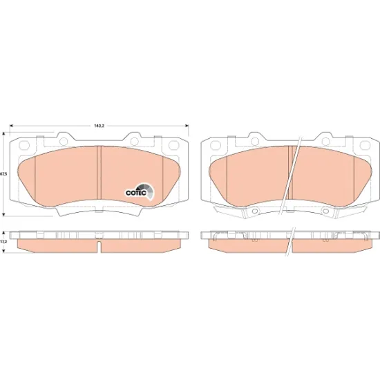 BALATA FREN ON- (TOYOTA HILUX PICK-UP 2.5 D-4D 2007/ / HILUX VIGO 12/4×4 / HILUX REVO 15/4×4 )