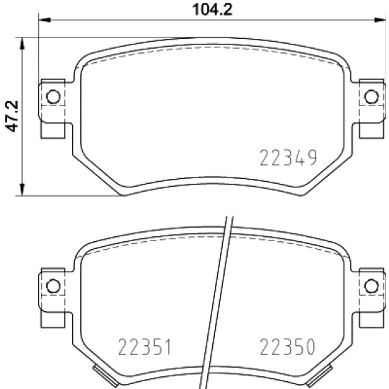 FREN BALATASI ARKA MITSUBISHI MAZDA 6 2012-/ (ELEKTRONIK EL FRENI OLAN ARAC ICIN)