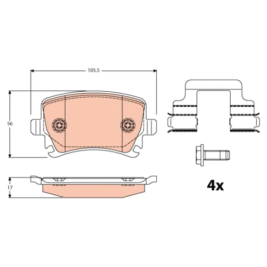 DISK FREN BALATASI ARKA (VW EOS 06-/ SCIROCCO 13-)