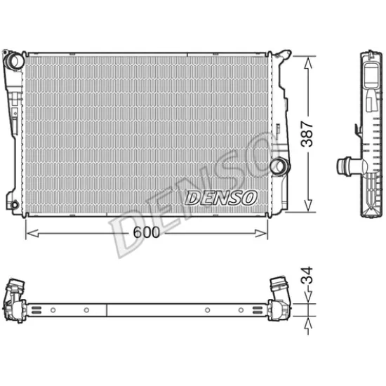 SU RADYATORU  BMW F26 14-18 BRAZING600×409x34