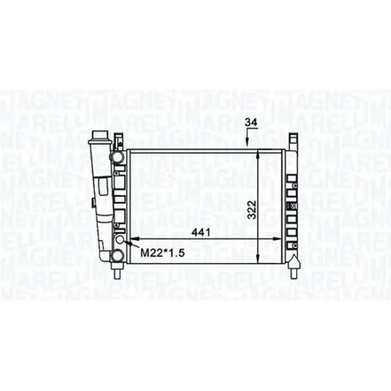 SU RADYATORU MEKANİK ( FIAT UNO 60 55 11SL )388×322X34