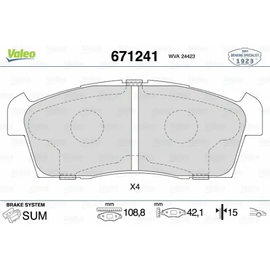 FREN BALATASI ON MITSUBISHI I-MIEV 09- SUZUKI ALTO IV 1.1 02-