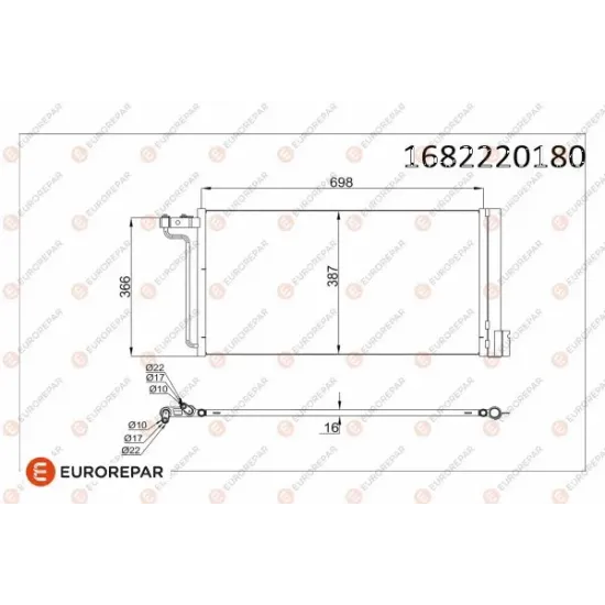 KLIMA RADYATORU FOCUS III 1.6TI 16V / 11 /> C MAX GRAND C MAX 1.6TI 16V 10 /> BENZINLI(EUROREPAR)