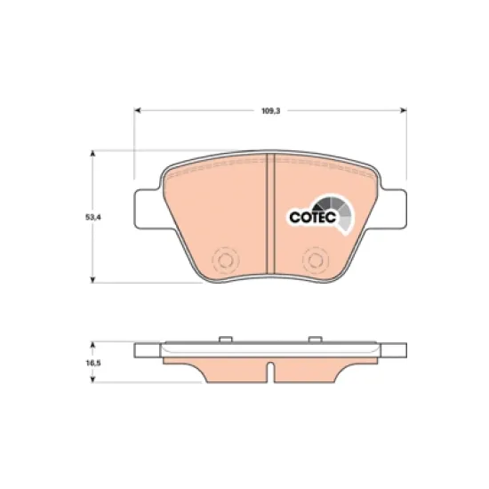 ARKA FREN BALATASI- (VW CADDY 11-15 GOLF 09-13 PASSAT 13-15 SEAT LEON 06-13 SKODA OCTAVIA 09-13)