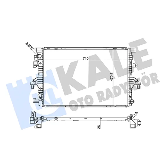 SU RADYATORU (VOLKSWAGEN TRANSPORTER VI , MULTIVAN VI 2.0TDI 15 / (MT) [BRAZING] [710X470,5X26]