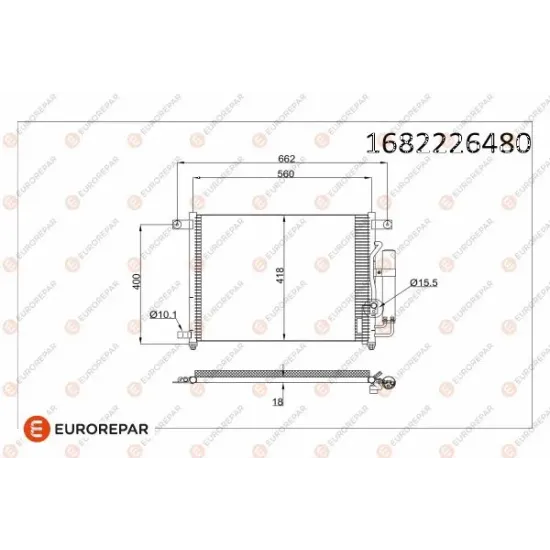 KLIMA RADYATORU (CHEVROLET AVEO / KALOS 1.2-1.4 02/538×415X18