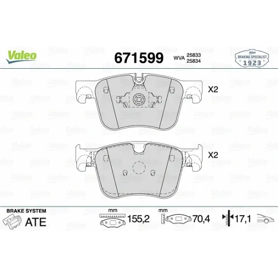 FREN BALATASI ON CAPI 304MM PEUGEOT 308 II 1.2VTI 1.2THP 1.6 2.0HDI 13- CITROEN C4 PICASSOII