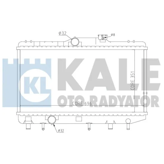 SU RADYATORU (TOYOTA COROLLA 1.3-1.6 92/97)696×351x26