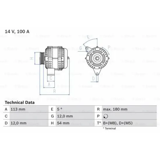 ALTERNATOR 12V 100A EGEA SW HB LINEA 1.6 DIZEL