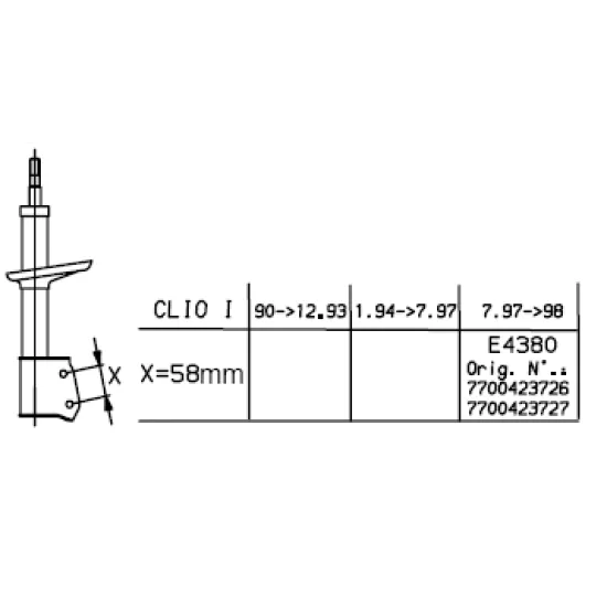 AMORTISOR ON ( RENAULT CLIO 97-- )