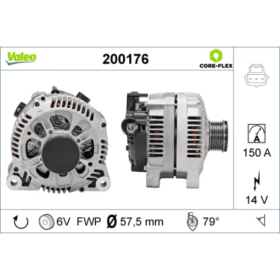 ALTERNATOR KASNAGI ( PEUGEOT 206 / 406 / PARTNER / CITROEN BERLINGO 2.0HDI / FIAT SCUDO 2.0JTD