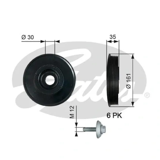 KRANK KASNAK CİVATALI ( FORD FİESTA 1.4TDCİ 02- )( PEUGEOT 107 - 206 / CITROEN C2 - C3 - C4)