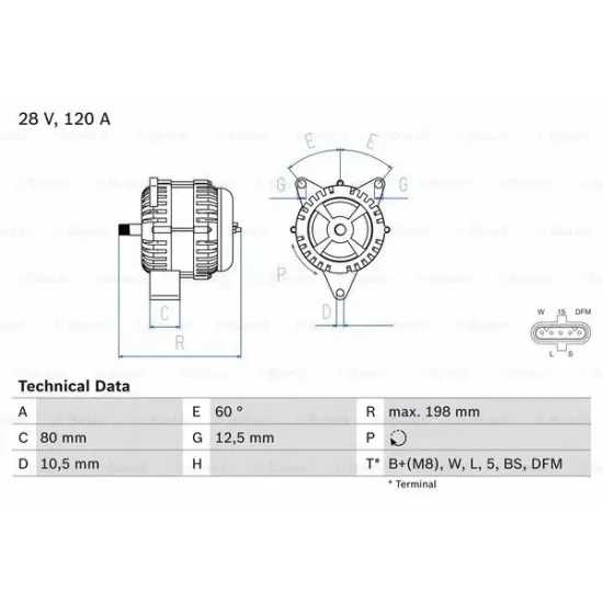 ALTERNATOR 24V 120A MAN TGA 04> TGL 05> TGS-TGX 06>