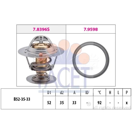 TERMOSTAT (92°) CONNECT 02>13 T12 T15 92>00 ESCORT IV / V / VI / VII 1,6 16V / 1,8 16V / 1,8TD 92>00 FOCUS 98>05 FIESTA 92>95 MONDEO 94>14 1,8 16V / 2,0 16V