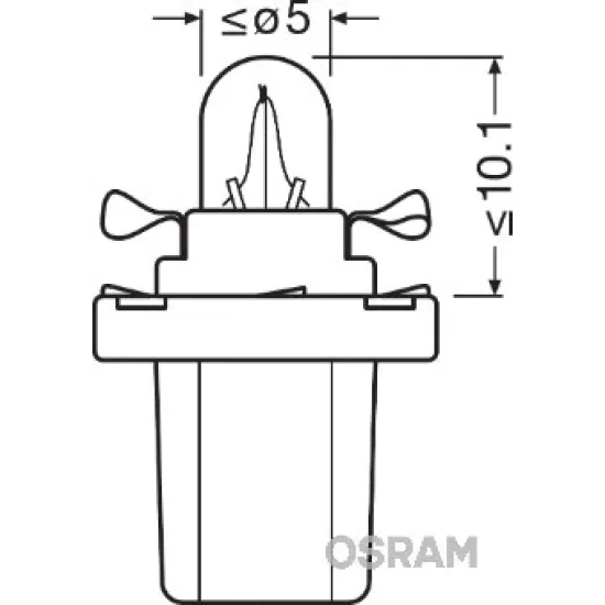 12V 1,2 Watt UZUN DUYLU DIPSIZ AMPUL SIMSIYAH