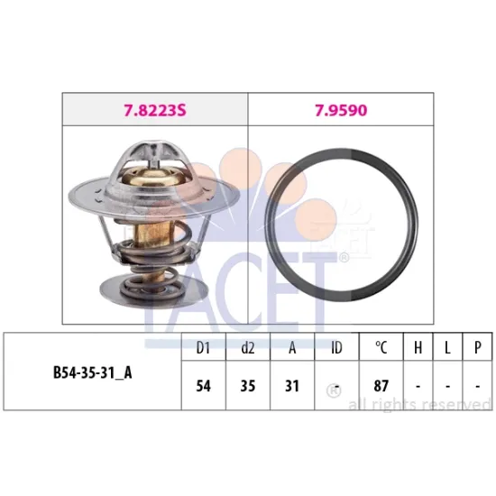 TERMOSTAT (87°) A6 2,0 94 97 ESCORT 1,6D 84 85 CORDOBA TOLEDO GOLF I 1,6 / 1,8 94 99