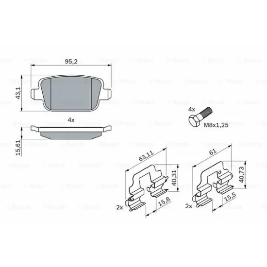 ARKA FREN BALATASI MONDEO IV CA2 07>14 S-MAX 09> 06> S-MAX 09> MONDEO III 00>07 IV 07> KUGA 08> GALAXY III 06> / S80 II 06> S80 VOLVO 07> V70 06> V70 VOLVO 07> XC70 06> / FREELANDER 2 2.2