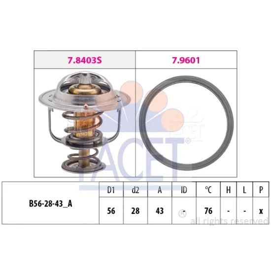 TERMOSTAT 76C FUSO CANTER FE511 FE519 FE711 CHALLENGER 4×4 CHARIOT COLT IV COLT IV 4×4 COLT V DELICA 4×4 GALANT I