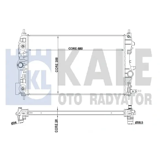 MOTOR RADYATORU ASTRA J 1,4/1,6İ-CRUZE 1,4/1,6İ 09-> ( 680x398x26 )