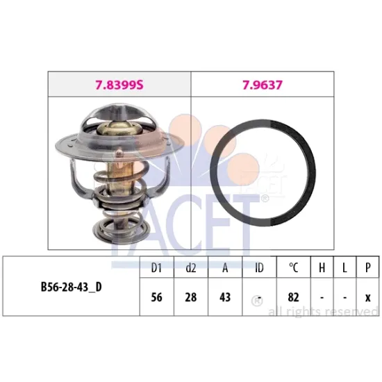 TERMOSTAT 82C° COROLLA 1.3 1.6 92>00 AVENSIS 97>00 RAV4 96>00