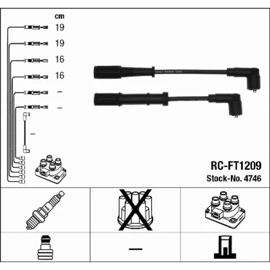 ATESLEME KABLO SETI (RC-FT1209) (FIAT LINEA 1.4 07-)