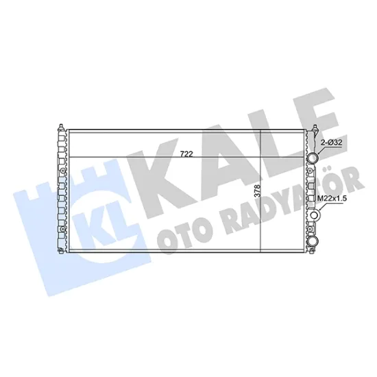 SU RADYATORU AL/MKNK  (VOLKSWAGEN PASSAT 1.6 1.8 2.0 88 / 96 (MT) (AC) [MEKANİK] [722X378X32]