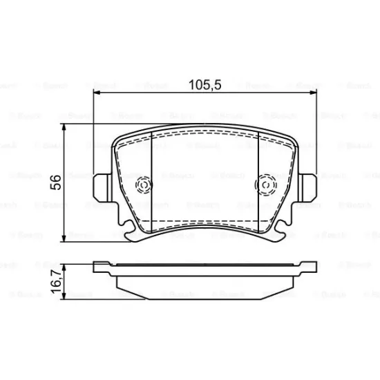 ARKA FREN BALATASI-KABLOSUZ- (VW CADDY 04-11 GOLF 04-14 AUDI A3 04-13 SEAT LEON 06-13 SKODA OCTAVIA 04-13)