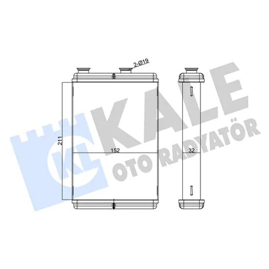 KALORIFER RADYATORU MEKANİK ( FIAT DOBLO 1.9D 1.9JTD 1.3JTD 99 )210×158X42