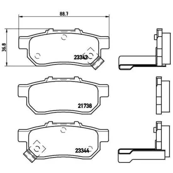 BALATA FREN ARKA-(HONDA CIVIC 96/00/JAZZ 02/10/ROVER 90/ )