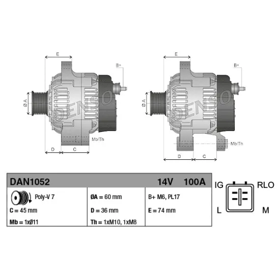 ALTERNATOR 14V 100 AMP. TOYOTA RAV4 06-13