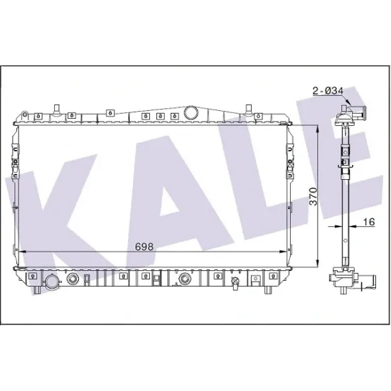 SU RADYATORU (CHEVROLET REZZO 1.6-2.0 05//)373×702x18 OTOMATİK