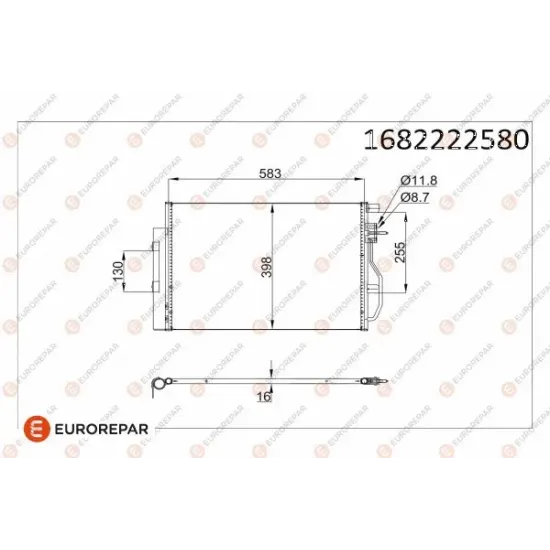 KLIMA RADYATOR (CHEVROLET AVEO 1.2-1.4-1.6 2011//)565×395x16