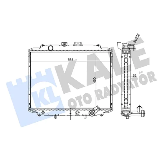 MOTOR SU RADYATORU H100 MINIBUS 1997-2005 - L300 MINIBUS 1997-2008 400X568X26 BRAZING