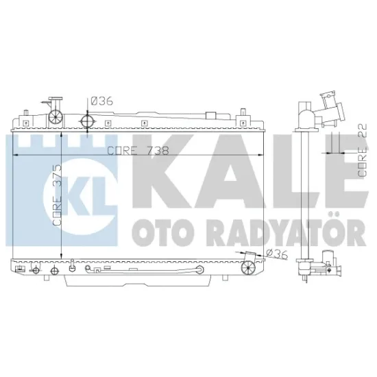 SU RADYATORU (TOYOTA RAV4 00/05 4WD)738×375x22 OTOMATİK