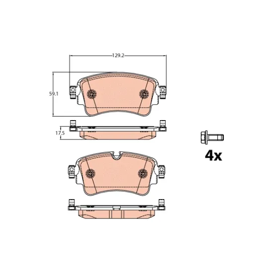 ARKA FREN BALATASI (DISK300×12 AUDI A4 16- A5 17-) (DISK330×22 AUDI Q5 17-)