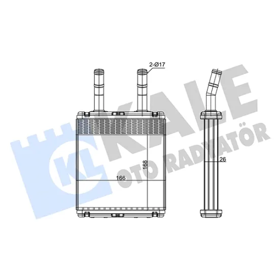 KALORIFER RADYATORU HYUNDAI ACCENT 1.3-1.5 95-05 COUPE 1.6 96-02 ELANTRA 96-00168×168x25