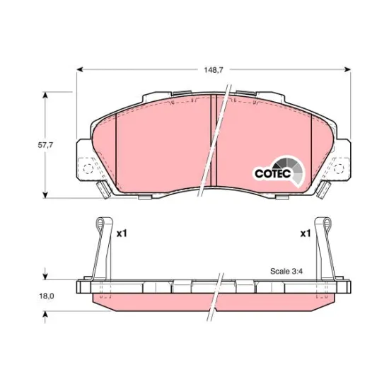 BALATA FREN ON-( HONDA ACCORD 98/02 / CRV 97/01 / HRV 99/ / CİVİC 07/ ) (GDB3188 )