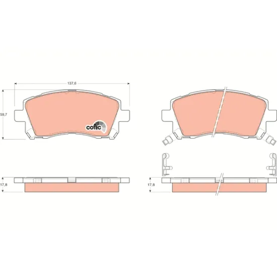 BALATA FREN ON-(SUBARU IMPREZA 94/00 4WD/LEGACY 94/03/OUTBACK 00/03/FORESTER 98/02 )