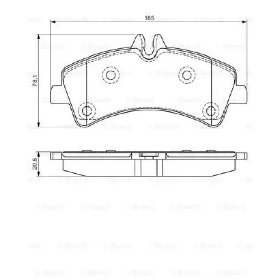 ARKA FREN BALATASI-CIFT TEKER- (VW CRAFTER 06-16 MERCEDES SPRINTER 06-16)