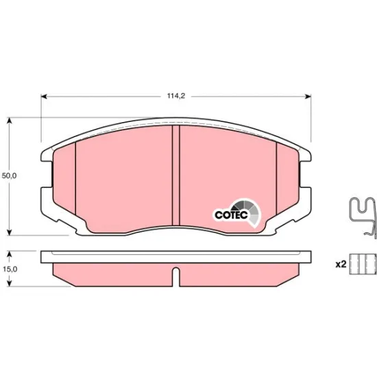 BALATA FREN ON - ( DAIHATSU TERIOS 97/11 / PROTON 96-02 1.3-1.5 / MITSUBISHI LANCER 90-02 1.3-1.5 )