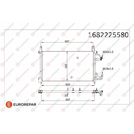 KLIMA RADYATORU (DAEWOO NEXIA 1.5-1.8-2.0 95-97575×354.5X20