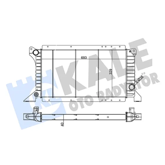 SU RADYATORU BRAZING ( FORD TRANSIT 97-01 32mm UZUN TIP )692×322X32